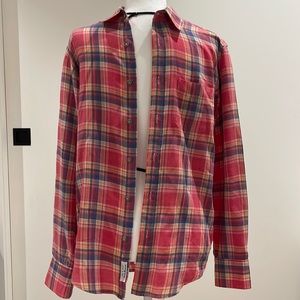 Rag & Bone Red and Blue Flannel Button Down Shirt Size M